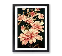 Flowers Traditional Framed Wall Art Print A2 Black | Ready to Hang, Premium Gi Paper, Fade-Resistant Inks, Securely Packaged, UK Made