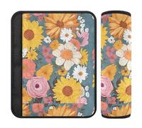 Flowers Tulips Pink Red Yellow Seatbelt Shoulder Pads Covers for Babys Comfort Seat Belt Covers for Kids 2 Pack 10 * 7.7in