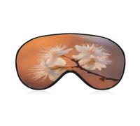 Flowers Under Orange Light Sleep Mask Eye Mask for Sleeping Breathable Blackout Sleeping Masks with Adjustable Strap Soft Eye Cover Comfortable Blindfold Eyeshade for Night Sleeping Travel Nap