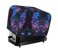 Flowers under the Moon Toaster Cover 2 Slice, Waterproof Bread Machine Covers with Pockets Universal Size Kitchen Small Appliance Cover with Handle, Dust and Fingerprint Protection