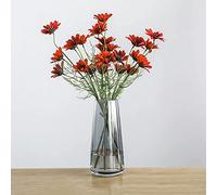 Flowers Vase, Crystal Handmade Modern Grey Glass Vase, Decorative Pampas Grass Vase, for Living Room/Bedroom/Kitchen/Office/Wedding and Table (Grey)
