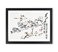 Flowers Vol.2 By Wang Shishen Asian Japanese Framed Print | A2 Black Framed Wall Art | Ready to Hang | Asian Floral Picture | Living Room Bedroom Lounge Office
