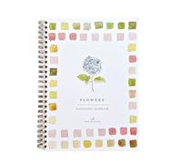 Flowers Watercolor Workbook, 12 Beginner Friendly Sketched Illustrations, Lay Flat Spiral Pages, 6.5 x 9 inch, 120lb Watercolor Paper