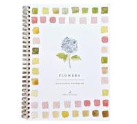 Flowers Watercolor Workbook by Emily Lex Studio, 12 Beginner Friendly Sketched Illustrations, Lay Flat Spiral Pages, 6.5 x 9 inch, 120lb Watercolor Paper