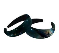 Flowers with Butterfly in the Universe Sparkle Trail-01 Womens Headbands, Vintage Thick Hair Bands, 2 Packs Velvet Padded Headbands for Girls, Wide Hair Band Hoops