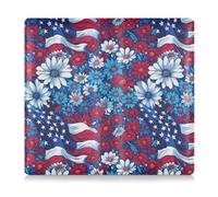 Flowers with Elements Of American Flag Premium Leather Car Registration and Insurance Card Holder Wallet Accessories Case for Driver Auto Owners Trailer Motorcycle Boat, Flowers with elements of