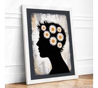 Flowers Within Modern Framed Wall Art Print A2 (59.4×42cm) White, Wall Decor for Living Room, Bedroom, Office & Home, Ready to Hang, Art Gift