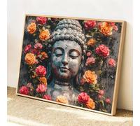 Flowers Zen Paint by Numbers for Adults Children, Painting by Number Canvas Kits Without Frame, DIY Acrylic Painting Craft Kits with Brushes, Home Wall Christmas Decorations, Gifts 30x20cm F-q-376