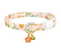 Flowery Cotton - Breakaway with Pendant Adjustable Safety Release for Small Boy Cat Outdoor Pet with Decorative Charm - Soft Lightweight Kitty Accessory for Daily Wear