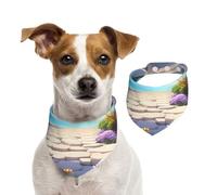 Flowery Paths and Boulders Dog Bandanas-Washable Dog Kerchief for Small to Large Pet Scarf for Girl Or Boy, Pet Accessories