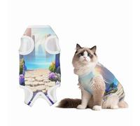 Flowery Paths and boulders Recovery Suit for Dogs Cats After Surgery,Pet Recovery Shirt, Dog Onesies Pet Surgery Recovery Suit