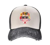 Flowery Sugar Dia de las muertas Baseball Cap Solar Hat Hat Hat Elegant Women's Hats Men's