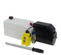 Flowfit 12V DC Single Acting Hydraulic Power Pack with 8L Tank, Back Up Hand Pump 1.6KW