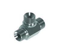 Flowfit Hydraulic Adaptor, BSP Male Tee For Bonded Seal, 3/8" Hydraulic Fitting, Steel Component