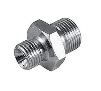 Flowfit Hydraulic Adaptor, BSP Male x BSP Male, 1/8" x 1/4" Hydraulic Fitting, Steel Component
