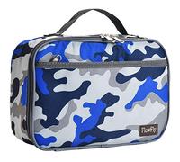 FlowFly Kids Lunch Box Insulated Soft Bag Mini Cooler Back to School Thermal Meal Tote Kit for Girls, Boys,Blue Camo