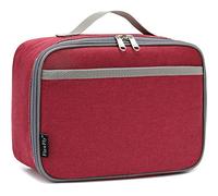 FlowFly Kids Lunch box Insulated Soft Bag Mini Cooler Back to School Thermal Meal Tote Kit for Girls, Boys,Women,Men, Deep Red