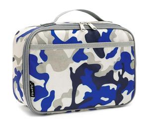 FlowFly Kids Lunch Box Insulated Soft Bag Mini Cooler Back to School Thermal Meal Tote Kit for Girls, Boys,Blue Camo