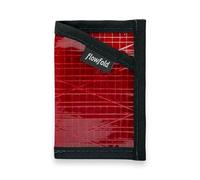 Flowfold Recycled Sailcloth Minimalist Card Holder Wallet | Slim and Durable with Cash pocket and Credit Card Slot | Minimalist Wallet Made in USA Holds 6-8 Cards, Red Sailcloth