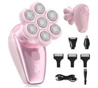 Flowind 3-in-1 Electric Razor for Women, Painless Bikini Trimmer & Body Shaver, IPX7 Waterproof Wet/Dry, 120-Min Type-C Rechargeable, Gentle & Smooth Pink Shaver, Ideal Holiday Gift for Her