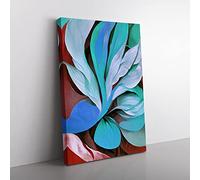 Flowing Abstract Flowers No.2 Canvas Wall Art Print Ready to Hang, Framed Picture for Living Room Bedroom Home Office Décor, 50x35 cm (20x14 Inch)