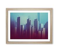 Flowing City Skyline Architecture Framed Print | A2 Oak Framed Wall Art | Ready to Hang | Modern Cityscape Picture | Living Room Bedroom Lounge Office
