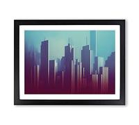 Flowing City Skyline Architecture Framed Print | A3 Black Framed Wall Art | Ready to Hang | Modern Cityscape Picture | Living Room Bedroom Lounge Office