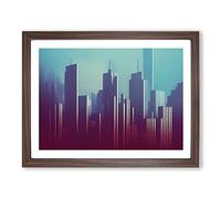 Flowing City Skyline Architecture Framed Print | A3 Walnut Framed Wall Art | Ready to Hang | Modern Cityscape Picture | Living Room Bedroom Lounge Office