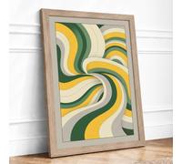 Flowing Currents Framed Wall Art Print A3 Oak