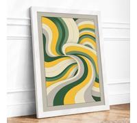 Flowing Currents Framed Wall Art Print A4 White