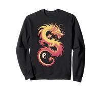 Flowing Dragon Yin Yang Philosophy Particle Gradient Loong Sweatshirt