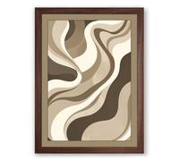 Flowing Earth Rhythms Minimalist Framed Wall Art Print A1 (84.1×59.4cm) Walnut, Wall Decor for Living Room, Bedroom, Office & Home, Ready to Hang, Art Gift