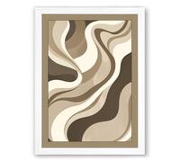 Flowing Earth Rhythms Minimalist Framed Wall Art Print A1 (84.1×59.4cm) White, Wall Decor for Living Room, Bedroom, Office & Home, Ready to Hang, Art Gift