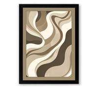 Flowing Earth Rhythms Minimalist Framed Wall Art Print A4 (29.7×21cm) Black, Wall Decor for Living Room, Bedroom, Office & Home, Ready to Hang, Art Gift
