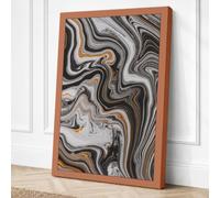 Flowing Elements Abstract Canvas Wall Art Print 30x20 Inch