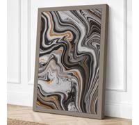 Flowing Elements Abstract Canvas Wall Art Print 36x24 Inch