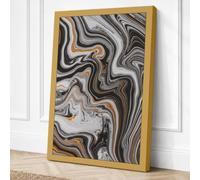 Flowing Elements Abstract Canvas Wall Art Print 36x24 Inch