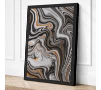 Flowing Elements Abstract Canvas Wall Art Print 36x24 Inch