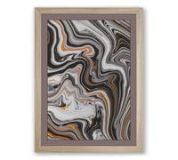 Flowing Elements Abstract Framed Wall Art Print A1 (84.1×59.4cm) Oak, Wall Decor for Living Room, Bedroom, Office & Home, Ready to Hang, Art Gift