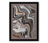 Flowing Elements Abstract Framed Wall Art Print A2 (59.4×42cm) Black, Wall Decor for Living Room, Bedroom, Office & Home, Ready to Hang, Art Gift