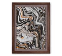 Flowing Elements Abstract Framed Wall Art Print A3 (42×29.7cm) Walnut, Wall Decor for Living Room, Bedroom, Office & Home, Ready to Hang, Art Gift