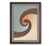 Flowing Form Minimalist Framed Wall Art Print A3 (42×29.7cm) Walnut, Wall Decor for Living Room, Bedroom, Office & Home, Ready to Hang, Art Gift