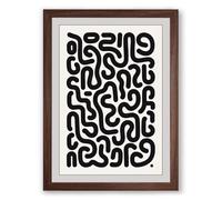 Flowing Forms Abstract Framed Wall Art Print A2 (59.4×42cm) Walnut, Wall Decor for Living Room, Bedroom, Office & Home, Ready to Hang, Art Gift