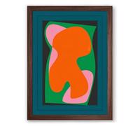 Flowing Forms Abstract Framed Wall Art Print A2 (59.4×42cm) Walnut, Wall Decor for Living Room, Bedroom, Office & Home, Ready to Hang, Art Gift