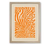 Flowing Forms Abstract Framed Wall Art Print A3 (42×29.7cm) Oak, Wall Decor for Living Room, Bedroom, Office & Home, Ready to Hang, Art Gift