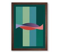 Flowing Forms Geometric Framed Wall Art Print A1 (84.1×59.4cm) Walnut, Wall Decor for Living Room, Bedroom, Office & Home, Ready to Hang, Art Gift