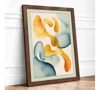 Flowing Forms in Gold Abstract Framed Wall Art Print A4 (29.7×21cm)