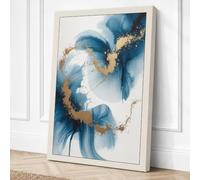 Flowing Forms in Gold Canvas Wall Art Print 24x16 Inch (61 x 41 cm)