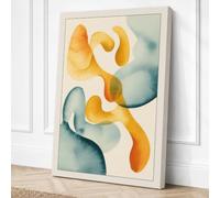 Flowing Forms in Gold Canvas Wall Art Print 30x20 Inch | Cream