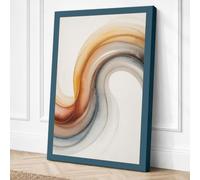 Flowing Forms in Gold Canvas Wall Art Print 36x24 Inch (91 x 61 cm)